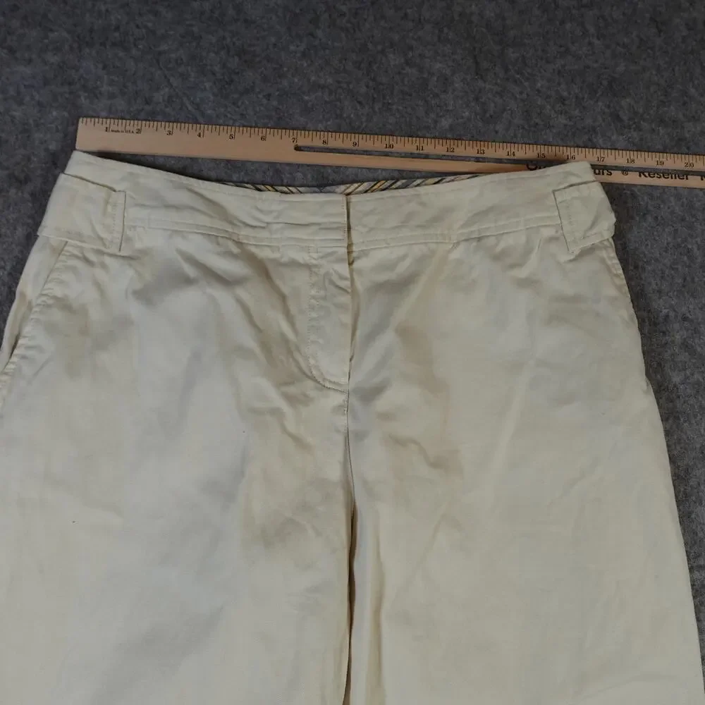 J.‎ Jill Pants Womens 14 Petite Chino Light Yellow Wide Leg Cotton High Rise